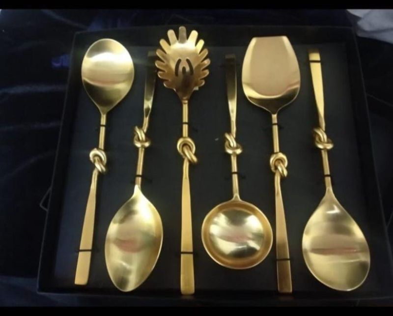 Dinner Party Gold Plated Spoon Set – Luxury Cutlery for Elegant Dining