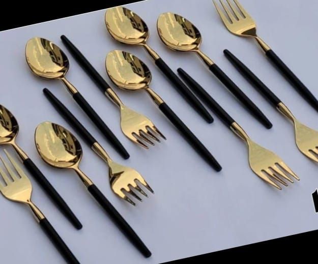 Elegant SS Gold Plated Spoons – Luxury Dining Collection
