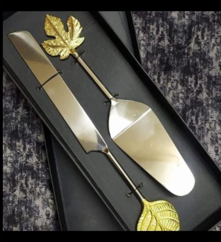 elegant stainless steel cake server knife set