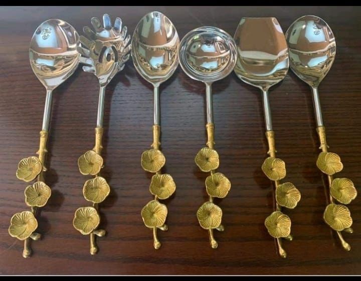 Golden Elegance Stainless Steel Spoon Set – Luxury Dining Collection