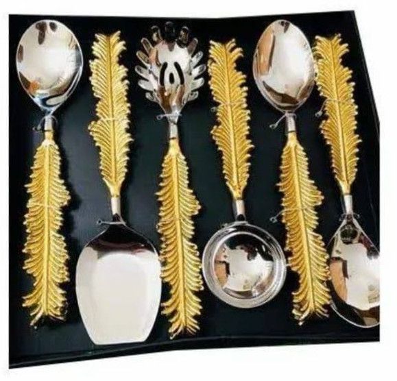 Royal Gold Plated Stainless Steel Spoon Set – Elegant Luxury Dining Cutlery