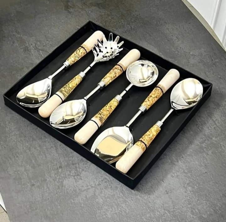 stainless steel gold coated spoons dining cutlery set