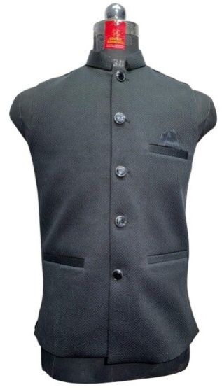 Men Black Twill Waist Coat