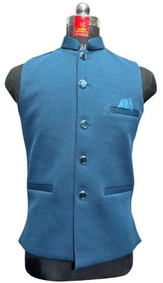 Men Navy Blue Twill Waist Coat