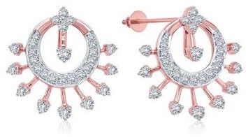 Women Grooving Peacock Diamond Earrings