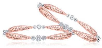 Women Rose Lattice Diamond Bangles