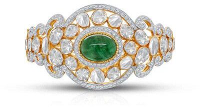 Women Sparkling Curve Polki Diamond Bracelet