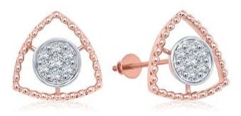 Women Tri Sparkle Diamond Earrings