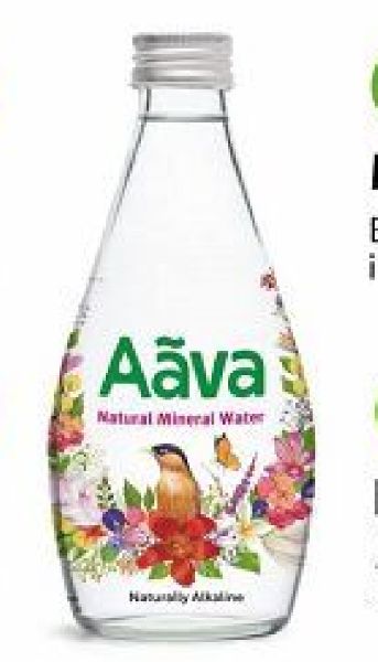 Aava Alkaline Natural Mineral Water 250 mL Glass Bottle Pack of 8