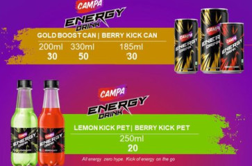 Campa Energy Drink - Gold Boost, 330 Ml Can