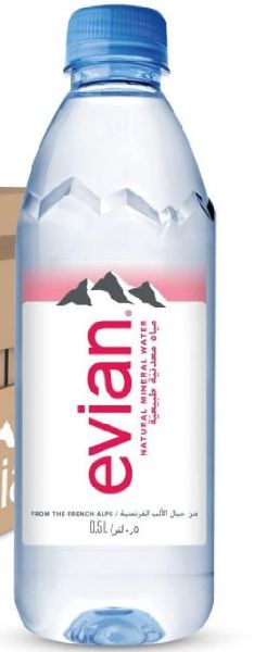 Evian Natural Mineral Water, 500 Ml X 24
