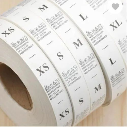Taffeta Printed Labels, Color : White