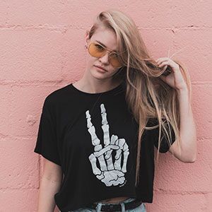 Women Printed Tshirt Coffee Black Color