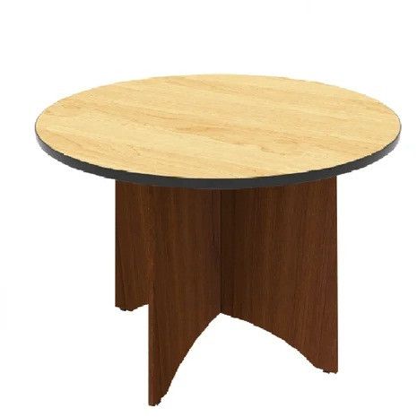 Cube Wooden Round Conference Table, Color : Brown for Corporate Office