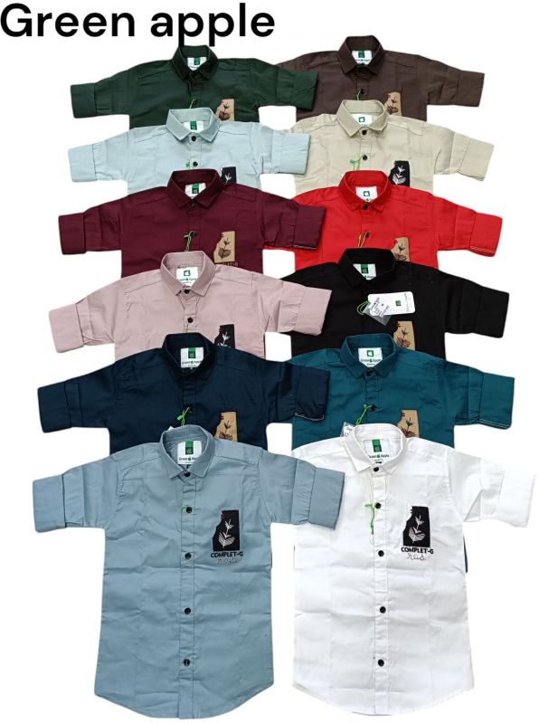 Boys Plain Cotton Shirt