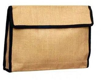 Jute Document Flap Bag, Color : Natural H24 X W33cm