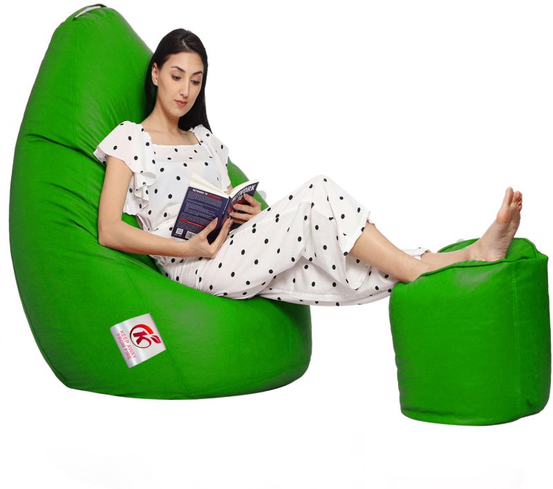 Green Coaster Shine Teardrop Bean Bag Cover with Stool