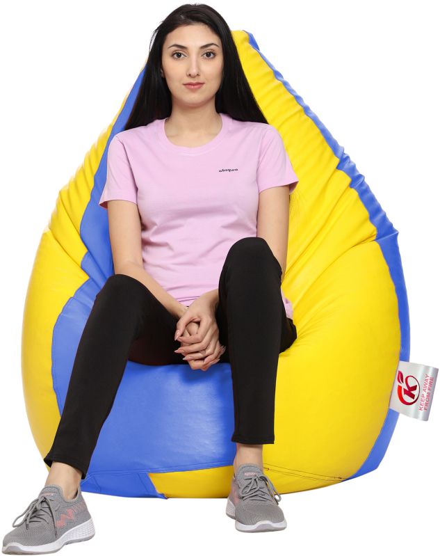 Yellow & Blue Coaster Shine Teardrop Bean Bag Cover Without Beans -3XL