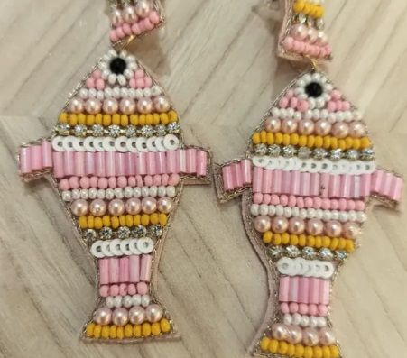 Women Fish Shape Beaded Earrings