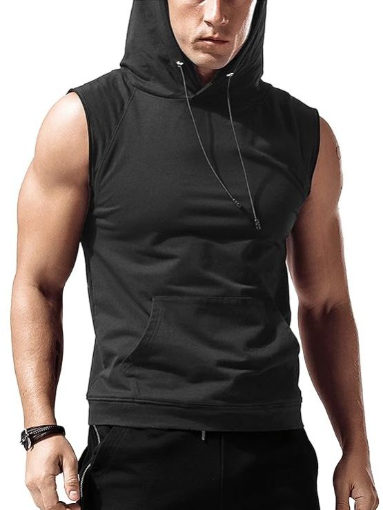 Mens Sleeveless Hooded Vest