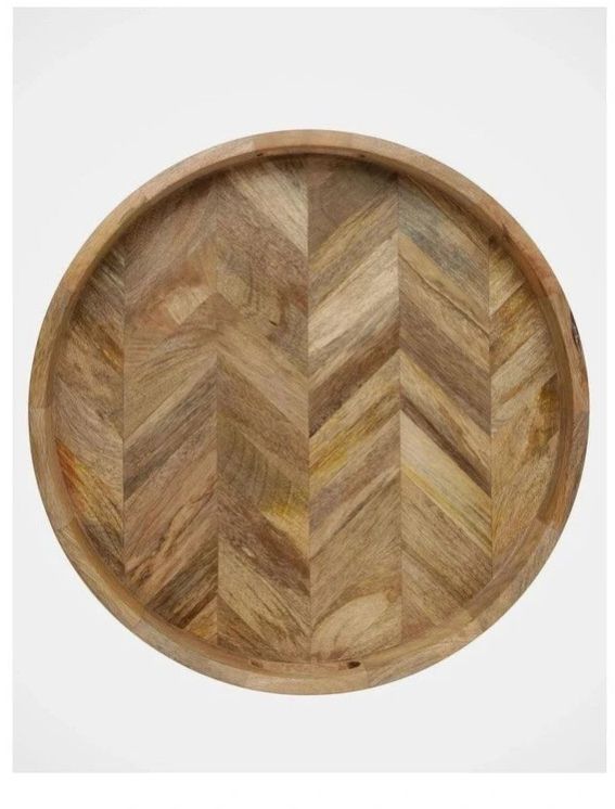 Chevron Pattern Wooden Serving Tray