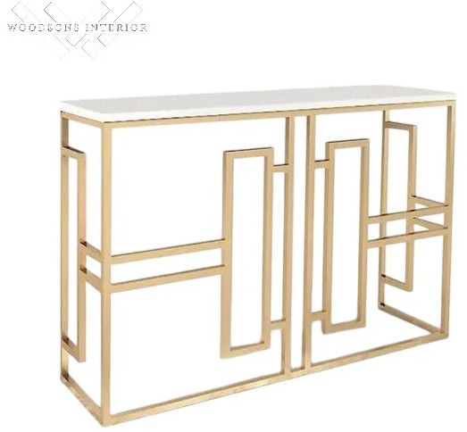 Console Table with White Marble