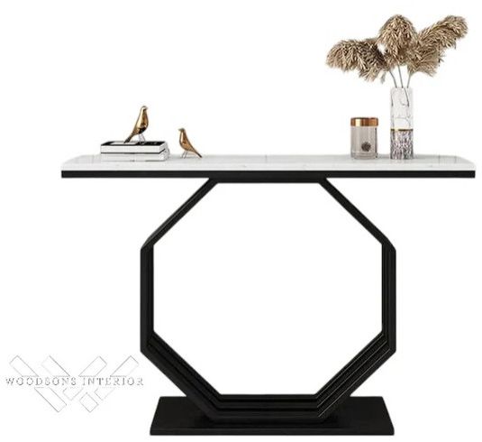 Rectangular Shape White Marble Console Table