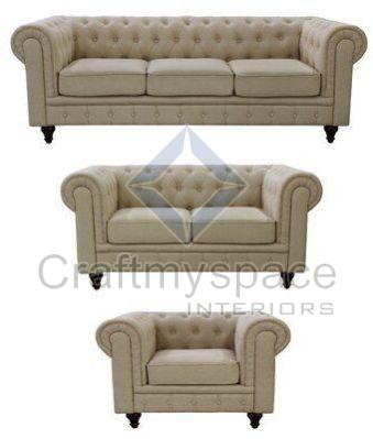 Plain PU Leather Sofa Set, Color : Grey Standard
