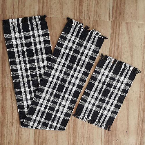 Handmade Checked Cotton Table Runner