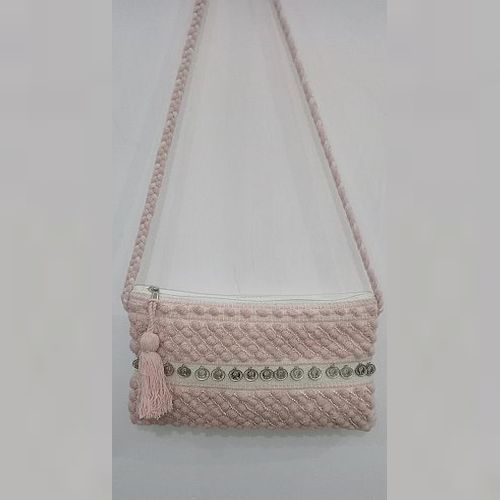 Handmade Pink Cotton Sling Bag