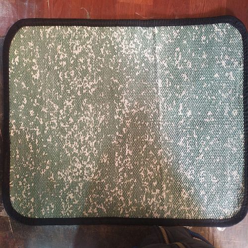 Handmade Rectangle Green Cotton Door Mat
