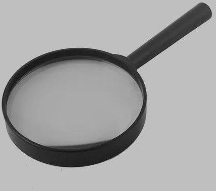 Stainless Steel Frame Magnifying Glass, Color : Silver