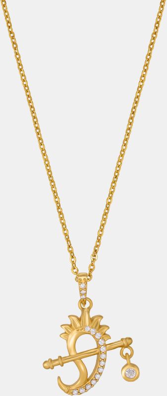 Ladies Unique Design Gold Plated Pendant With Chain