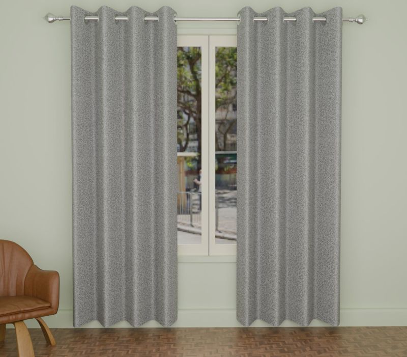 4d Print 121 Grey Window Curtain