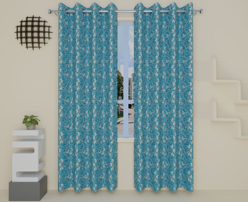 4d Print 84 Aqua Curtains