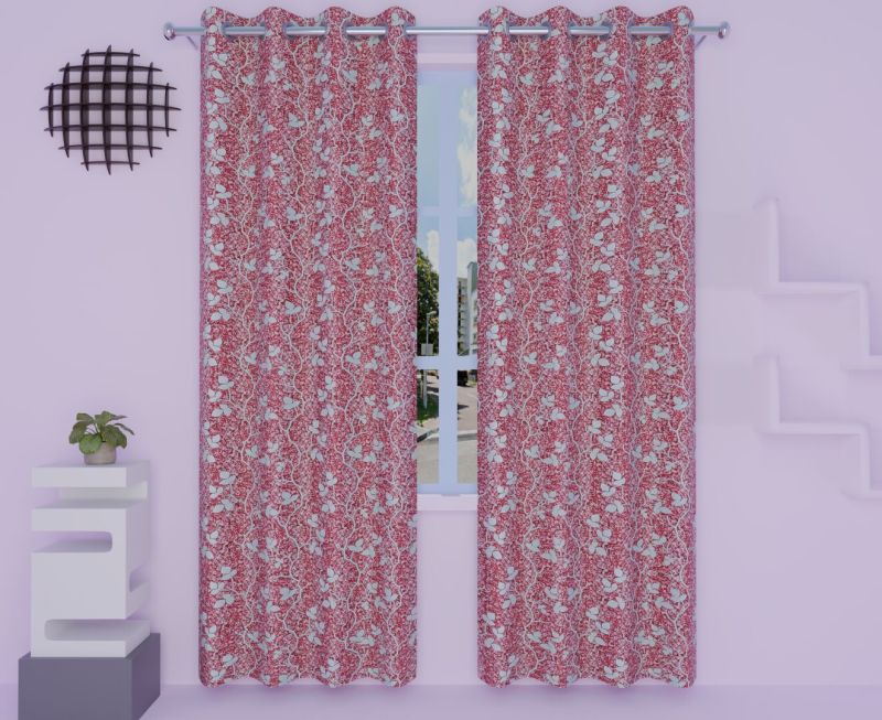 4d Print 84 Maroon Window Curtain