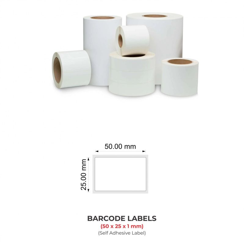 50x25x1 Mm Barcode Label Roll
