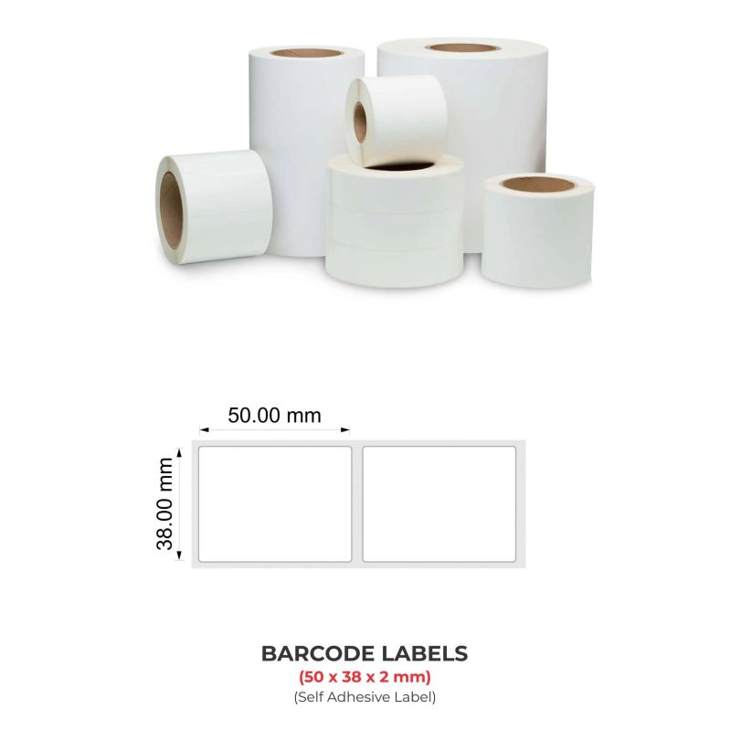 50x38x2mm Barcode Labels Roll