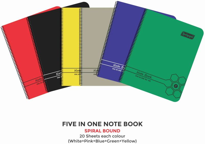 Neelgagan Five Colour In One Spiral Notebook
