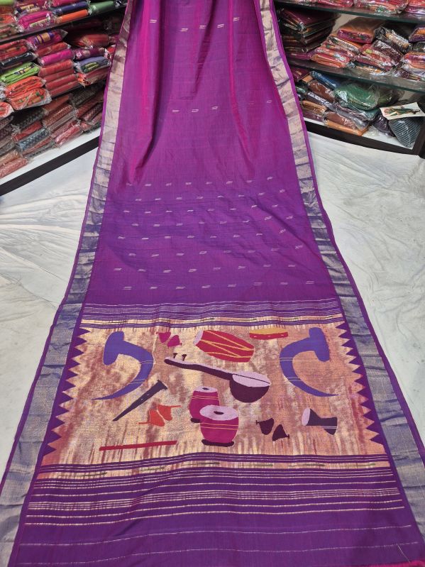 Weaving Handloom Silk Cotton Saree