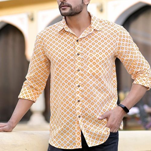 Dorrcee Mens Cotton Printed Shirt, Sleeve Style : Full Sleeve