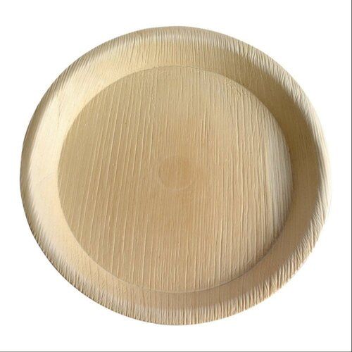 Plain 8 Inch Areca Leaf Plates, Color : Light Brown for Serving Food
