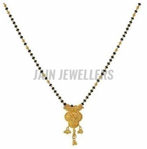 22K Gold Mangalsutra for Women, Color : Golden & Black