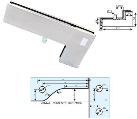 Stainless Steel Corner Patch Big L Fitting, Color : Silver