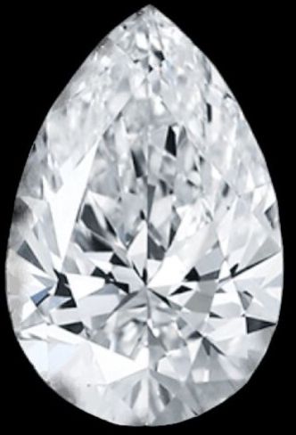 Carbon Pear Shaped Diamond, Color : Colorless for Jewelry