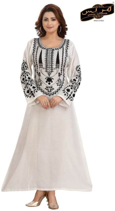 White Cotton Embroidered Nightgown