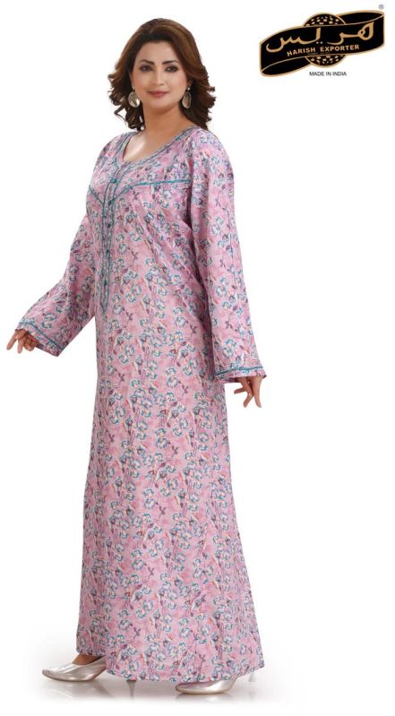 Women Full Sleeves Embroidered Liberty Nightgown