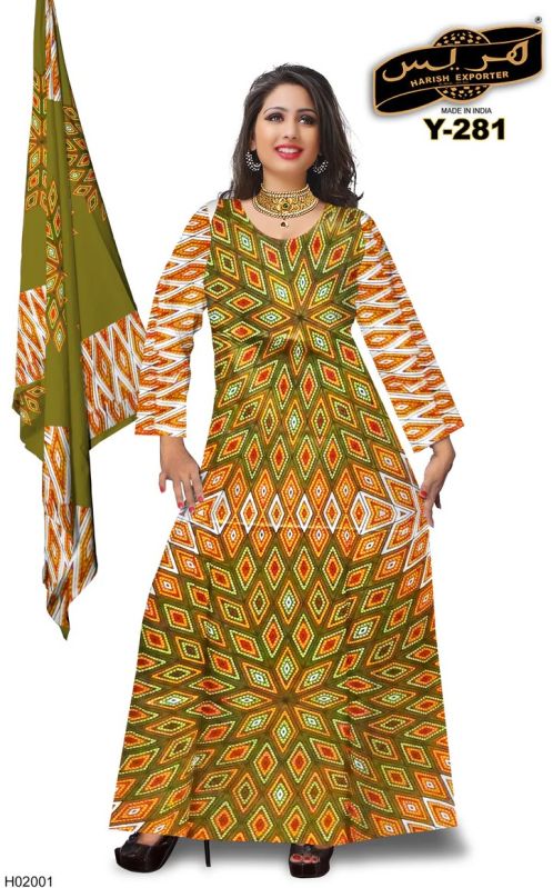 Women Mix Printed Cotton Gown – Stylish & Comfortable Y-281