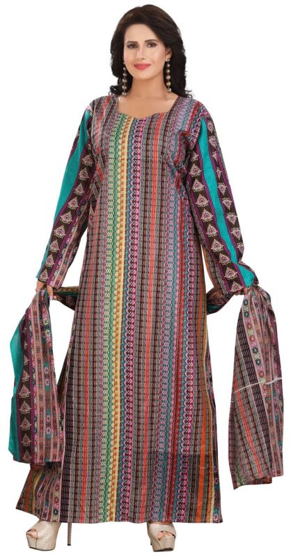 Women Stylish Long Cotton Maxi with Mixed Prints