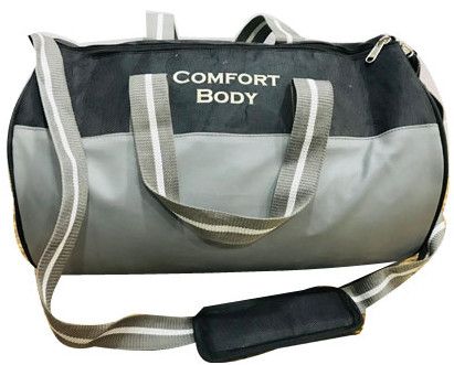 Plain Grey Polyester Duffle Gym Bags, Capacity : 30 Kg